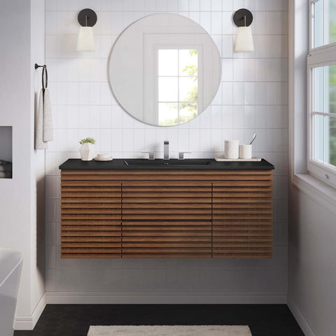Render 48" Wall-Mount Bathroom Vanity Modway Model: eei-5801
