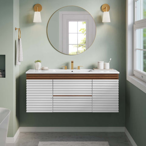 Render 48" Wall-Mount Bathroom Vanity Modway Model: eei-5801