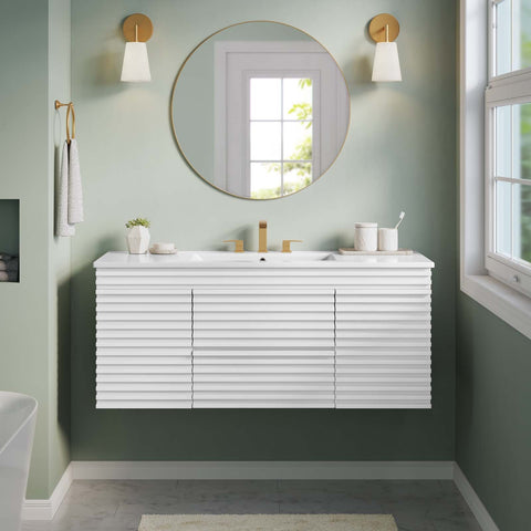 Render 48" Wall-Mount Bathroom Vanity Modway Model: eei-5801