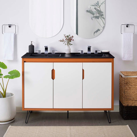 Energize 48" Double Sink Bathroom Vanity Modway Model: eei-5807