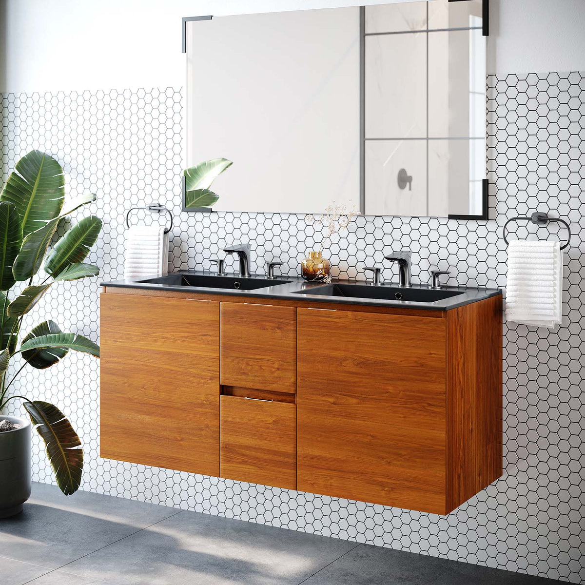 Scenic 48" Double Wall-Mount Bathroom Vanity Modway Model: eei-5815