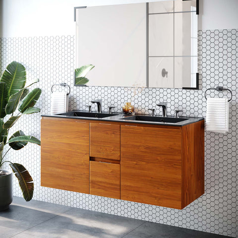 Scenic 48" Double Wall-Mount Bathroom Vanity Modway Model: eei-5815