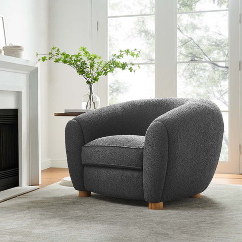 Abundant Boucle Upholstered Fabric Armchair Modway Model: eei-6025