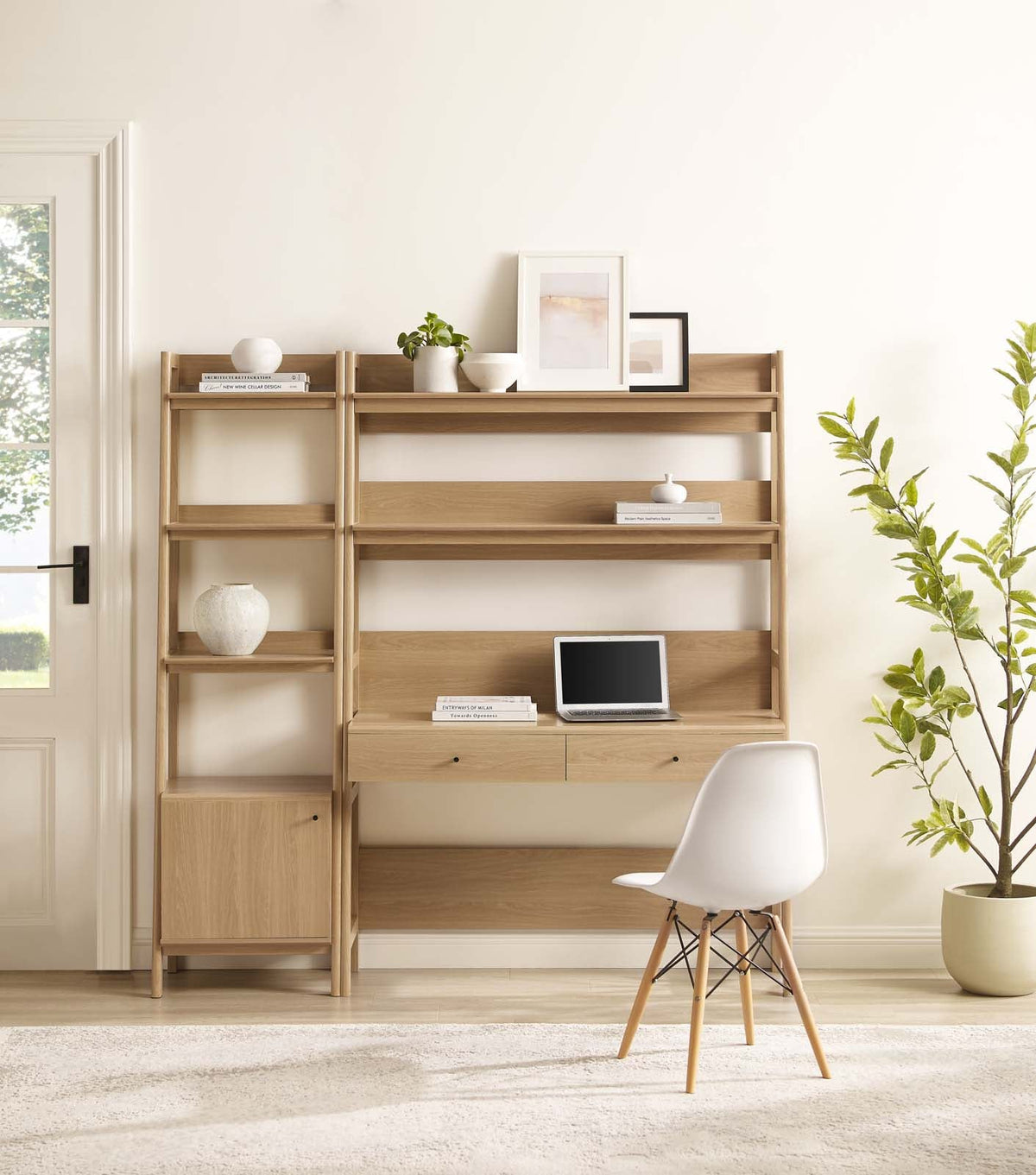 Bixby 2-Piece Wood Office Desk and Bookshelf Modway Model: eei-6111