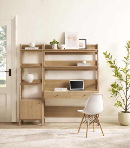 Bixby 2-Piece Wood Office Desk and Bookshelf Modway Model: eei-6111