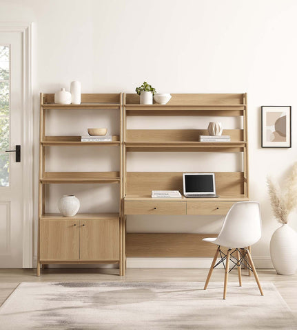 Bixby 2-Piece Wood Office Desk and Bookshelf Modway Model: eei-6112