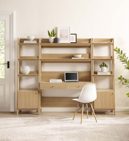 Bixby 3-Piece Wood Office Desk and Bookshelf Modway Model: eei-6114