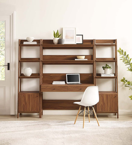 Bixby 3-Piece Wood Office Desk and Bookshelf Modway Model: eei-6114