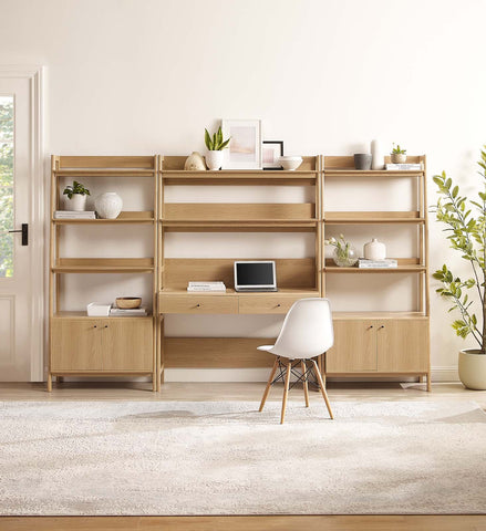 Bixby 3-Piece Wood Office Desk and Bookshelf Modway Model: eei-6115