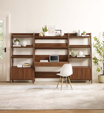 Bixby 3-Piece Wood Office Desk and Bookshelf Modway Model: eei-6115