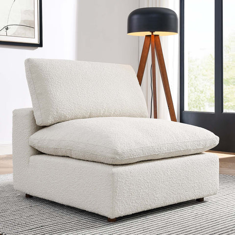 Commix Down Filled Overstuffed Boucle Fabric Armless Chair Modway Model: eei-6257