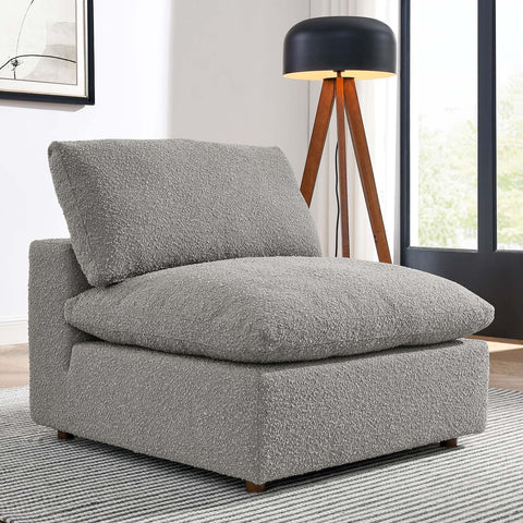 Commix Down Filled Overstuffed Boucle Fabric Armless Chair Modway Model: eei-6257