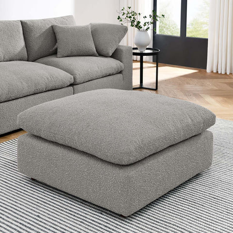 Commix Down Filled Overstuffed Boucle Fabric Ottoman Modway Model: eei-6258