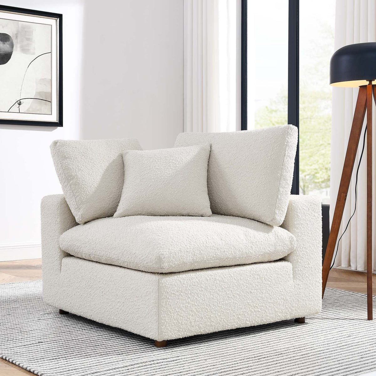 Commix Down Filled Overstuffed Boucle Fabric Corner Chair Modway Model: eei-6259