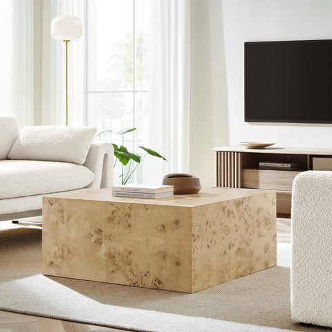 Cosmos 36" Square Burl Wood Coffee Table Modway Model: eei-6272