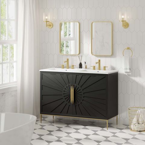 Awaken 48" Double Sink Bathroom Vanity Modway Model: eei-6305