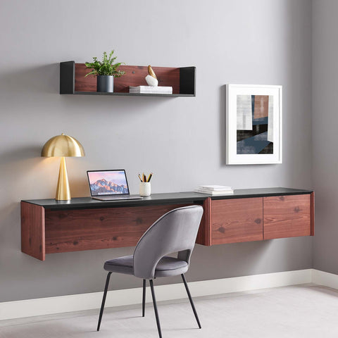 Kinetic 49" Wall-Mount Office Desk With Cabinet and Shelf Modway Model: eei-6312