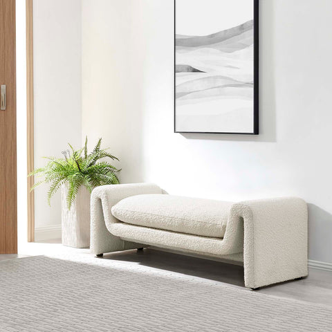 Waverly Boucle Fabric Bench Modway Model: eei-6379