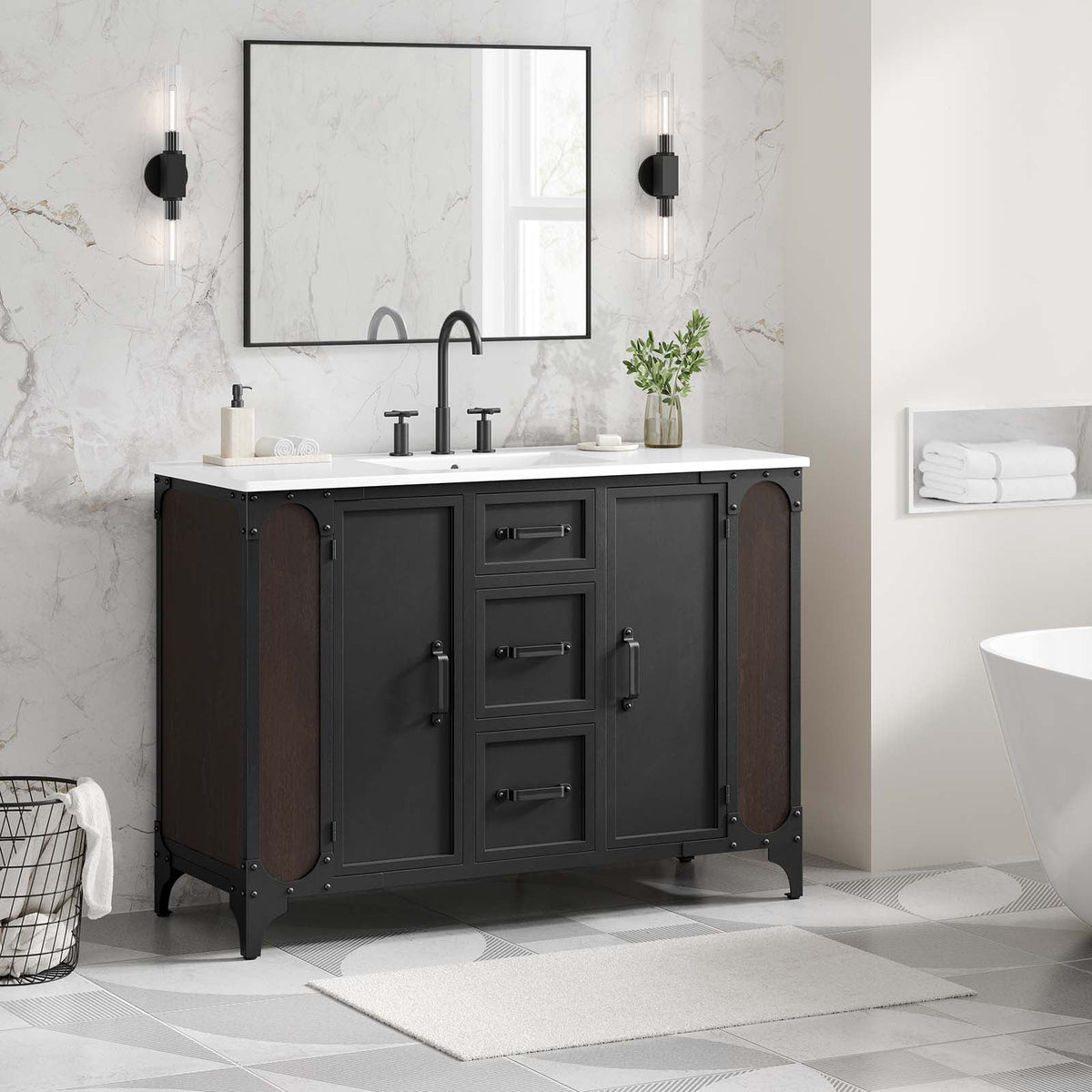Steamforge 48" Single Sink Bathroom Vanity Modway Model: eei-6419