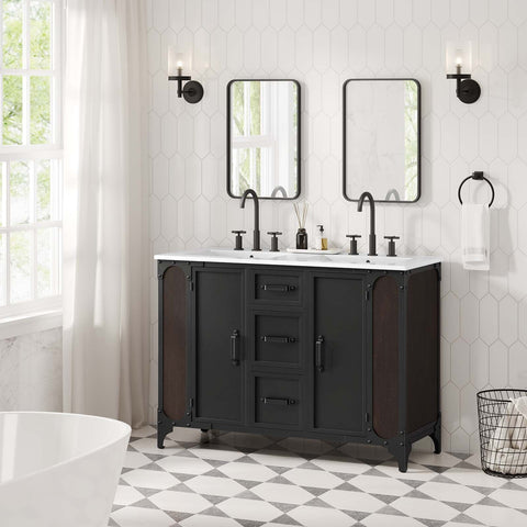 Steamforge 48" Double Sink Bathroom Vanity Modway Model: eei-6421