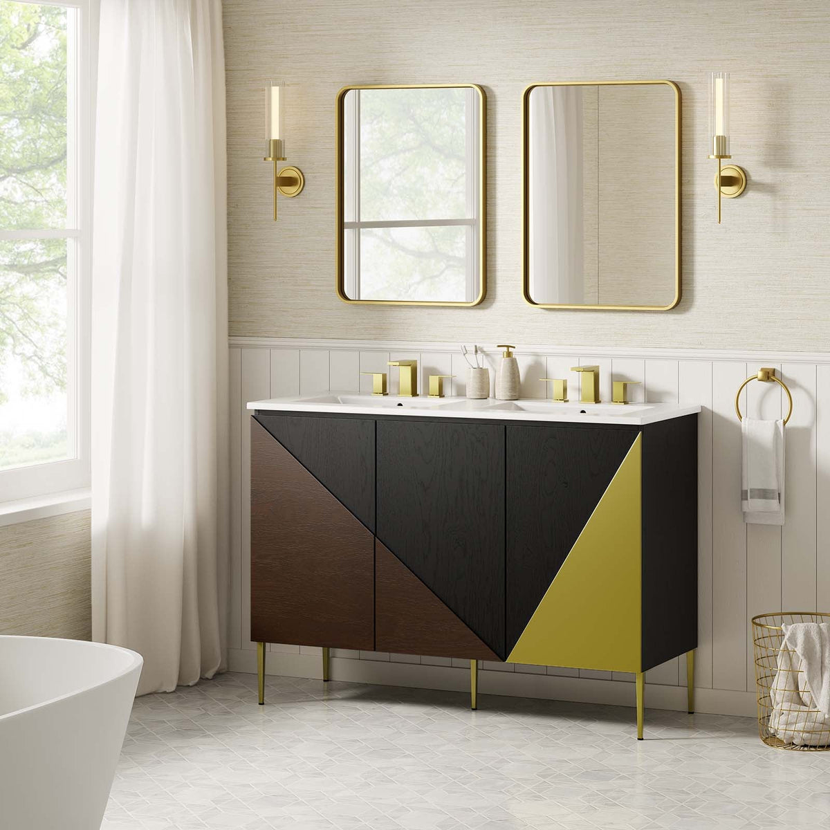 Alchemist 48" Double Sink Bathroom Vanity Modway Model: eei-6468