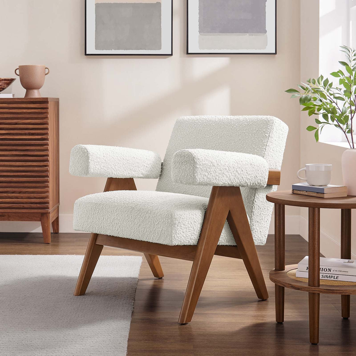 Lyra Boucle Fabric Armchair Modway Model: eei-6502