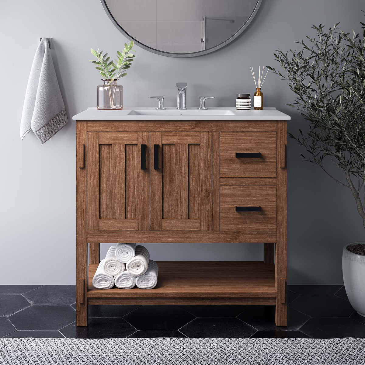 Ashlyn 36” Wood Bathroom Vanity Modway Model: eei-6535
