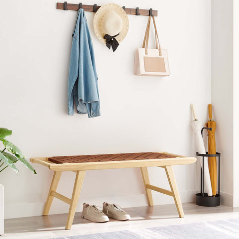 Saoirse 47" Faux Leather Wood Bench Modway Model: eei-6551