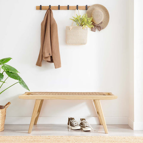 Saoirse 47" Woven Rope Wood Bench Modway Model: eei-6552