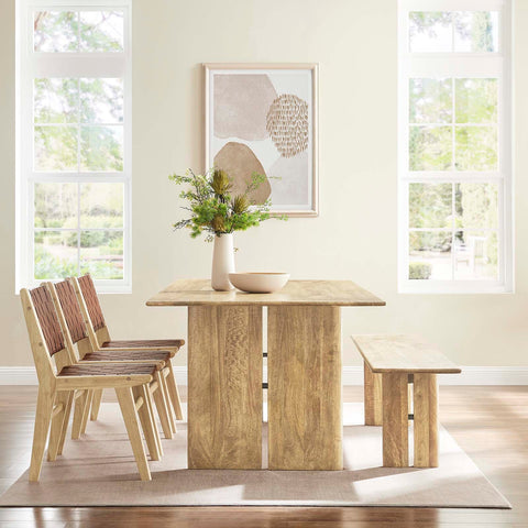 Amistad 86" Wood Dining Table and Bench Set Modway Model: eei-6560