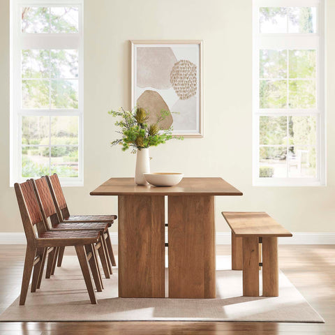 Amistad 86" Wood Dining Table and Bench Set Modway Model: eei-6560