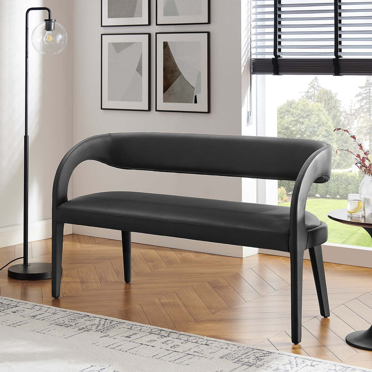 Pinnacle Vegan Leather Accent Bench Modway Model: eei-6570