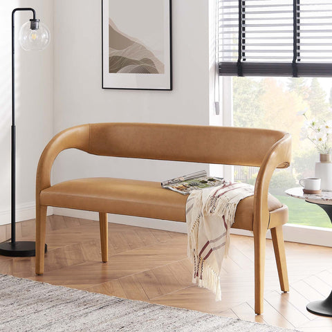 Pinnacle Vegan Leather Accent Bench Modway Model: eei-6570