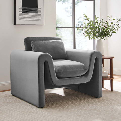 Waverly Performance Velvet Armchair Modway Model: eei-6576