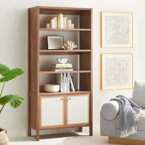 Capri 4-Shelf Wood Grain Bookcase Modway Model: eei-6619