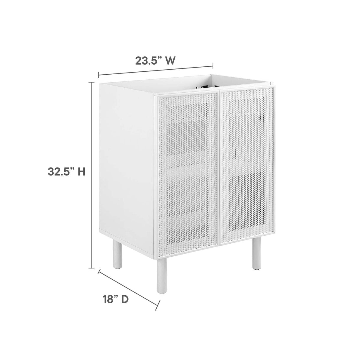 Calla 24" Perforated Metal Bathroom Vanity Cabinet (Sink Basin Not Included) Modway Model: eei-6621