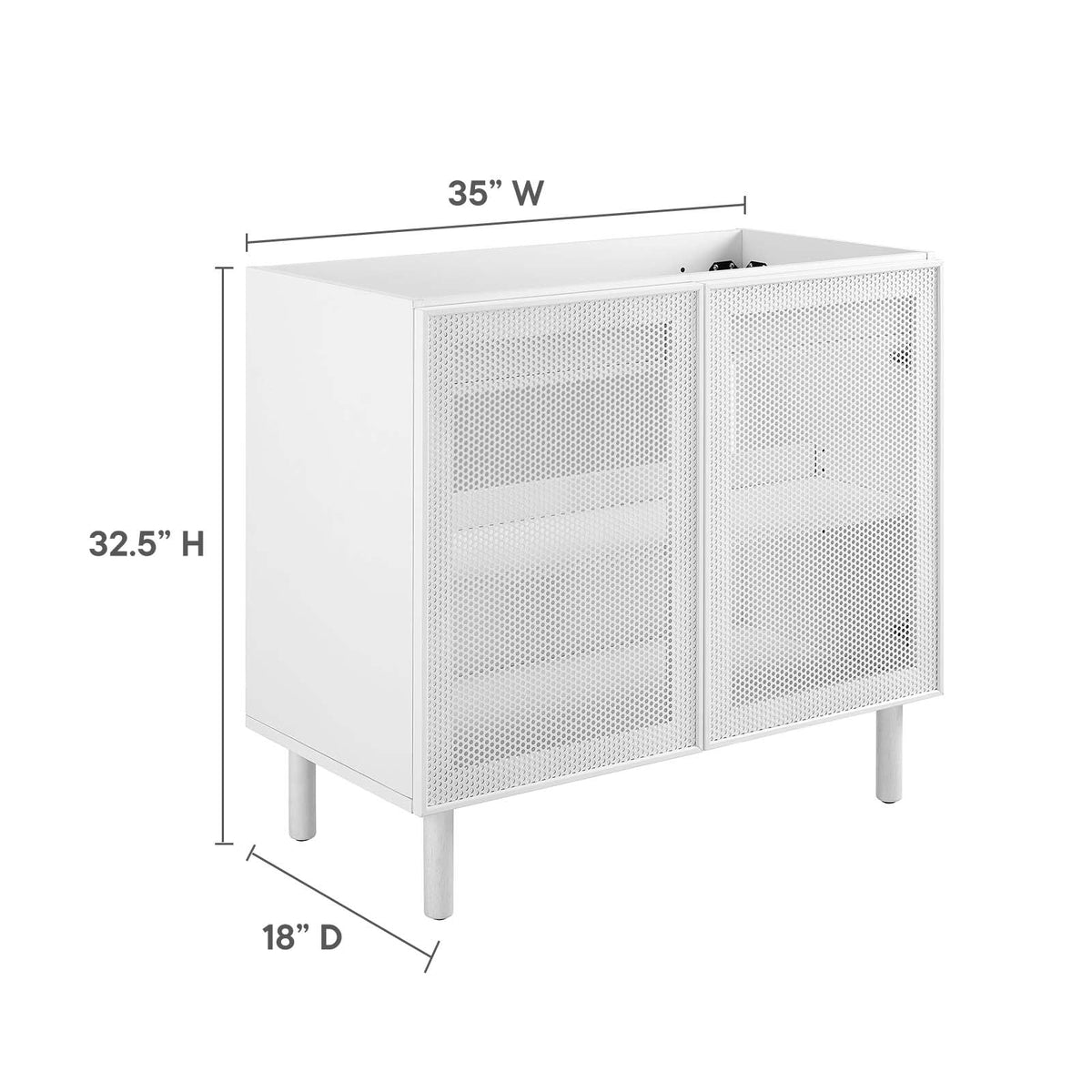 Calla 36" Perforated Metal Bathroom Vanity Cabinet (Sink Basin Not Included) Modway Model: eei-6622