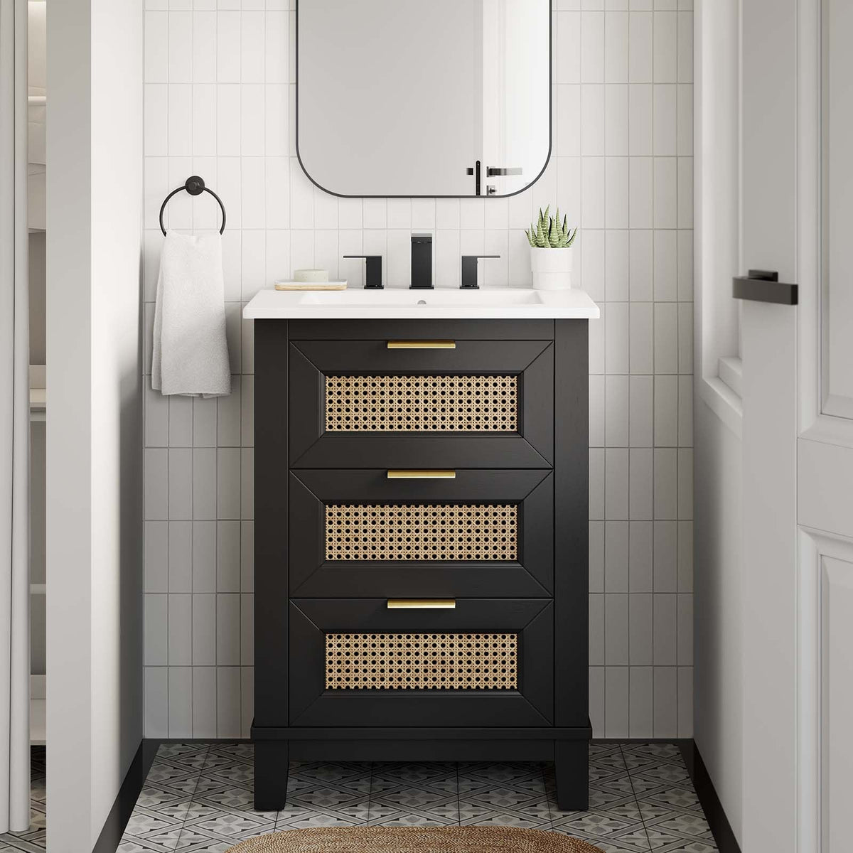 Dixie 24” Solid Wood Bathroom Vanity Cabinet (Sink Basin Not Included) Modway Model: eei-6625