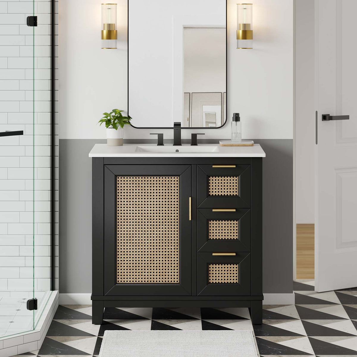 Dixie 36” Solid Wood Bathroom Vanity Cabinet (Sink Basin Not Included) Modway Model: eei-6626
