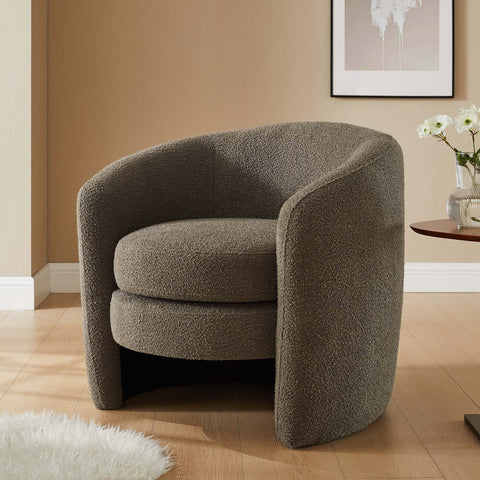 Affinity Upholstered Boucle Fabric Curved Back Armchair Modway Model: eei-6666