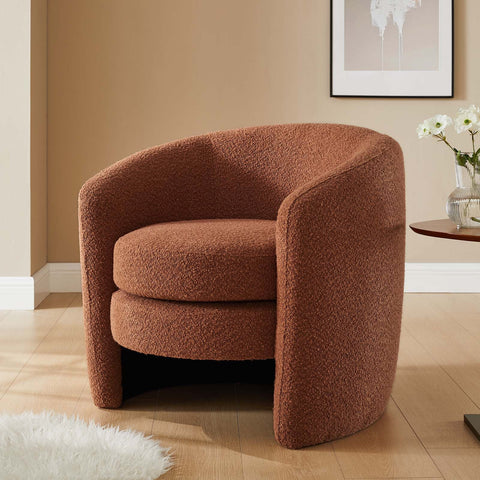 Affinity Upholstered Boucle Fabric Curved Back Armchair Modway Model: eei-6666