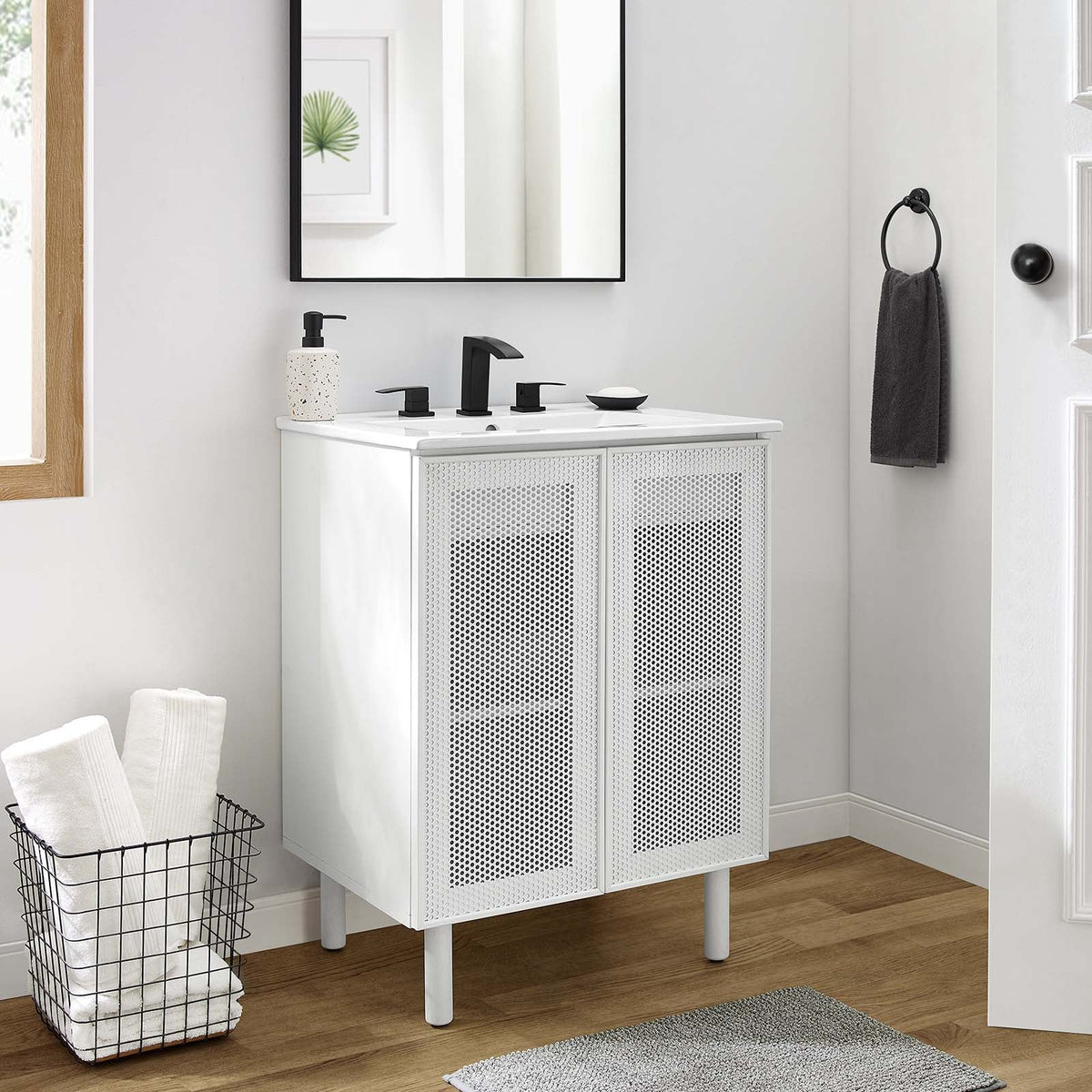 Calla 24" Perforated Metal Bathroom Vanity Modway Model: eei-6677