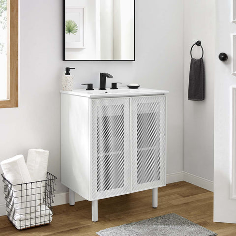 Calla 24" Perforated Metal Bathroom Vanity Modway Model: eei-6677