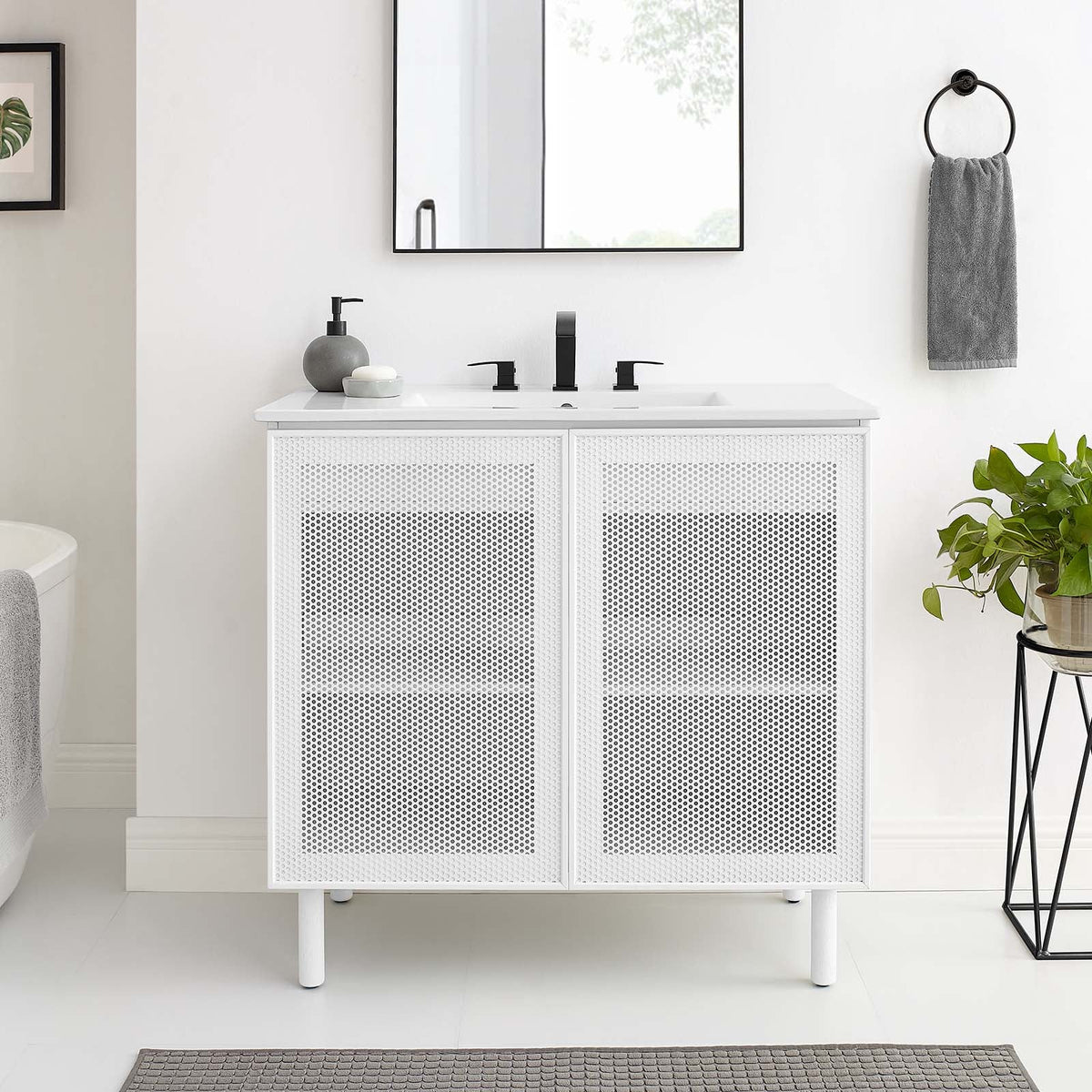 Calla 36" Perforated Metal Bathroom Vanity Modway Model: eei-6678