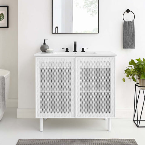 Calla 36" Perforated Metal Bathroom Vanity Modway Model: eei-6678