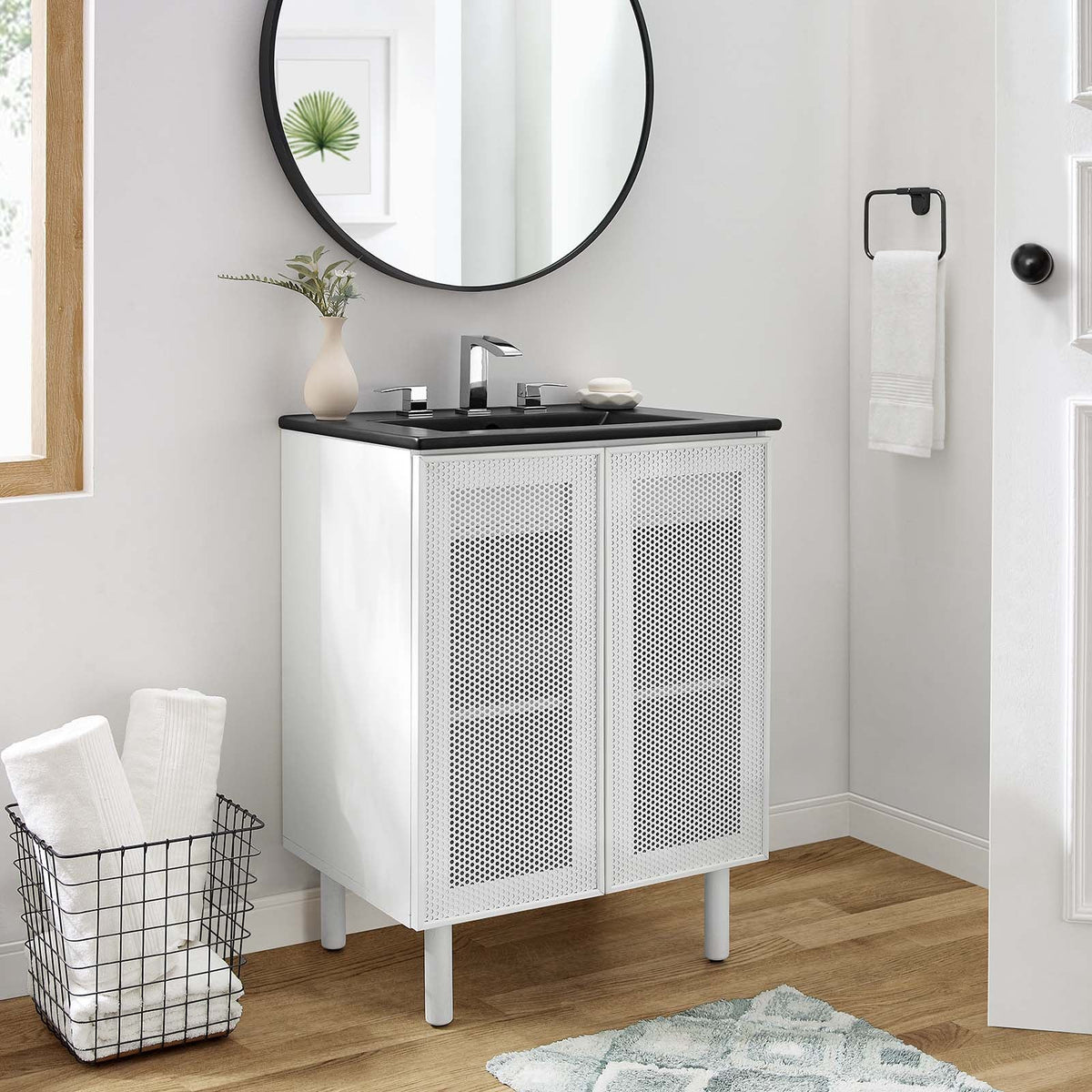 Calla 24" Perforated Metal Bathroom Vanity Modway Model: eei-6679