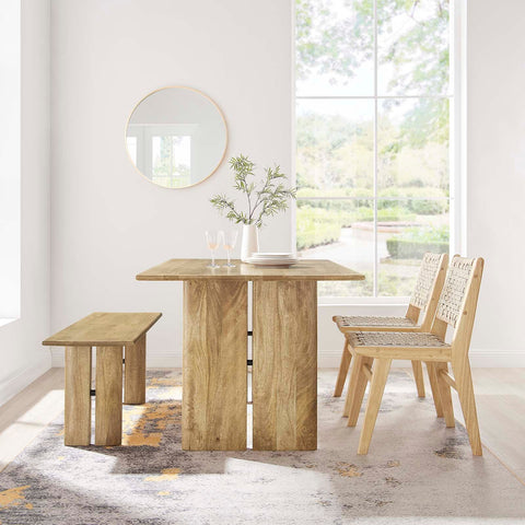 Amistad 60" Wood Dining Table and Bench Set Modway Model: eei-6690