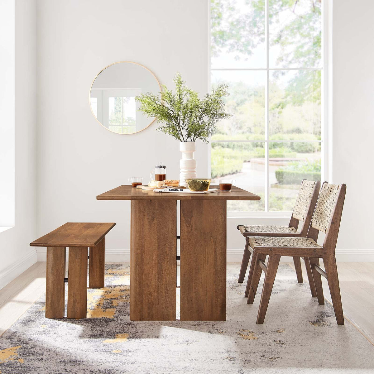 Amistad 60" Wood Dining Table and Bench Set Modway Model: eei-6690