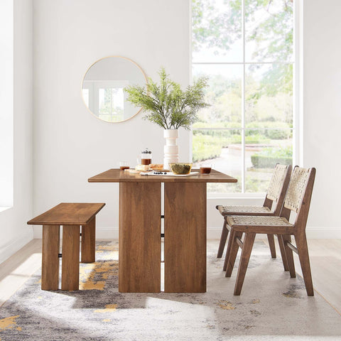 Amistad 60" Wood Dining Table and Bench Set Modway Model: eei-6690