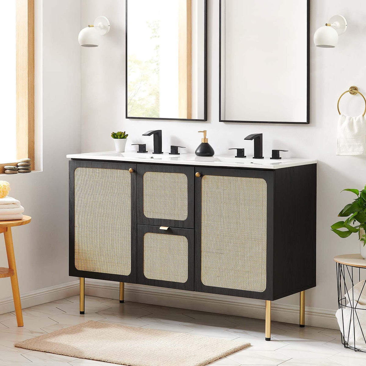 Chaucer 48" Double Sink Bathroom Vanity Modway Model: eei-6701